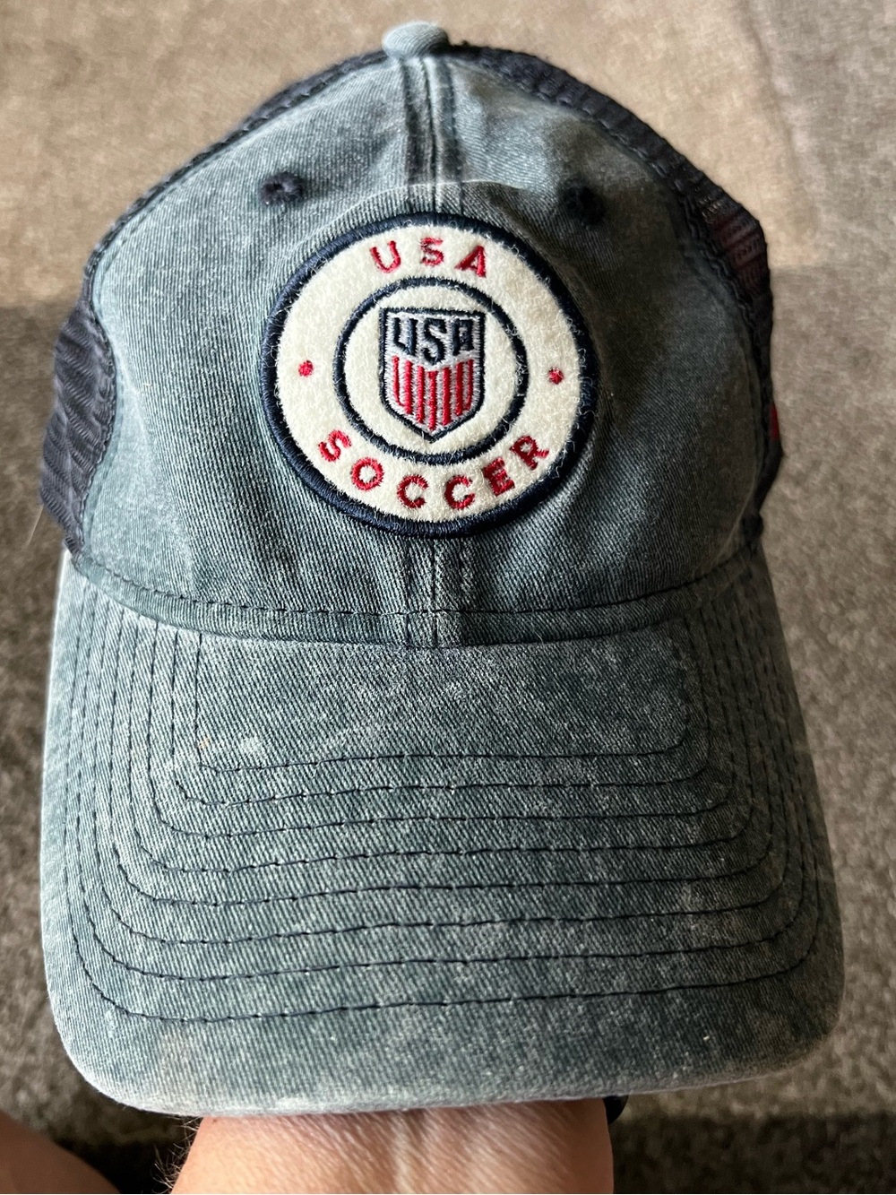 New Era USA 9Twenty Soccer Cap Adjustable Snap Back Blue/Gray